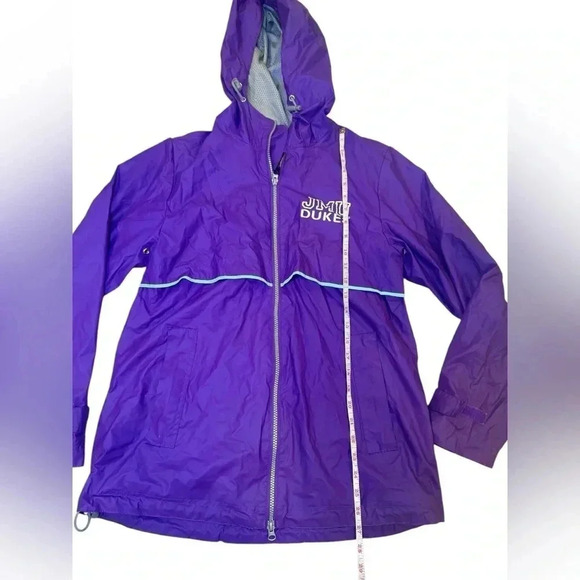 JMU Vintage Purple Full Zip Rain Jacket James Madison University Football Coat - Picture 13 of 15